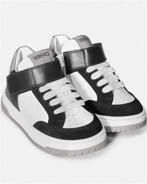 Versace Logo Baby Sneakers Black,White 